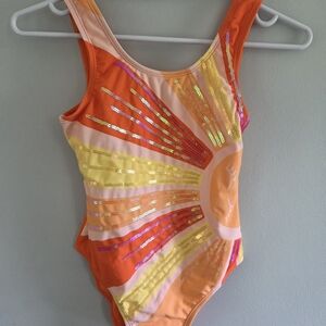 Peek Kids Swim One Piece - Orange and Yellow Sunburst